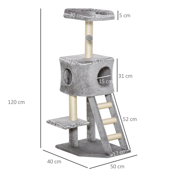 Scratching Tree avec une grotte de chat, pour les chats Multi-Level Multi-Aactivity Center 60x48x12cm