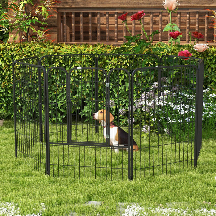 PlayPen de boîtier gratuit pour animaux de compagnie chiens métal noir, 80x100cm