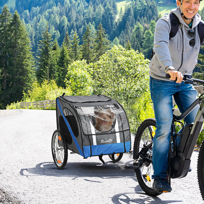 Dog fingers bicycle trailer dog transporters in the off -road blue, 145x80x87cm