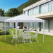 Gartenpavillon Partyzelt Pavillon Gartenzelt Festzelt Zelt Klicksystem 90 g/m² PE-Plane Stahl Weiß 2,7x2,7m