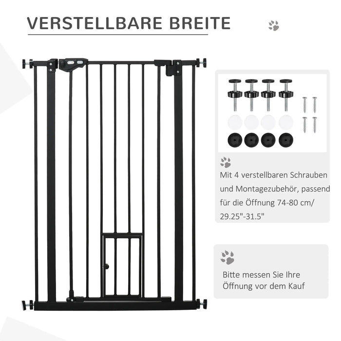 Dog barrier double locking black, 80x3.5x104.1cm