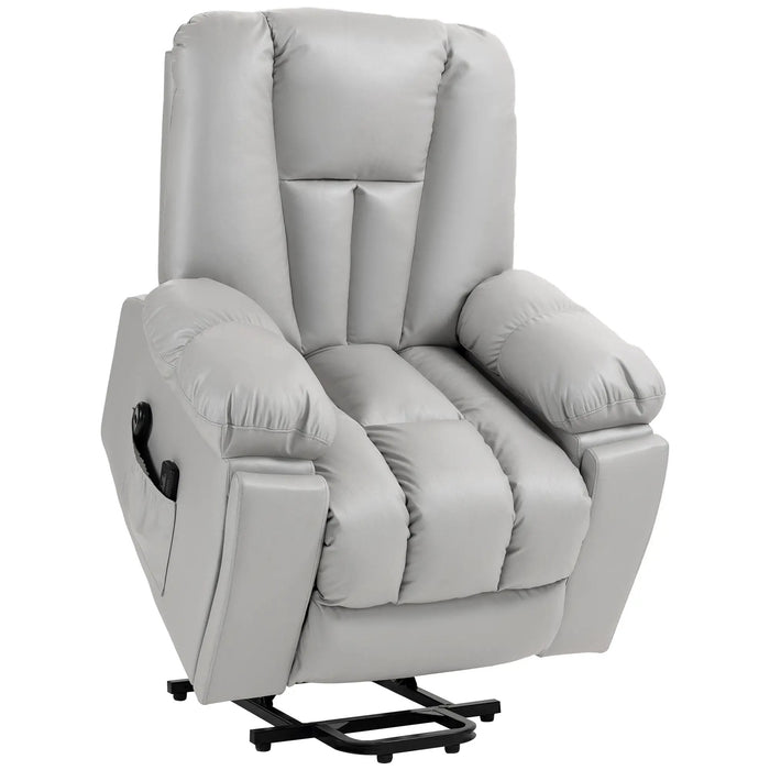 Chaise de massage relaxant fauteuil senior chaise télécommandée des poches côté gris, 94x96x106cm