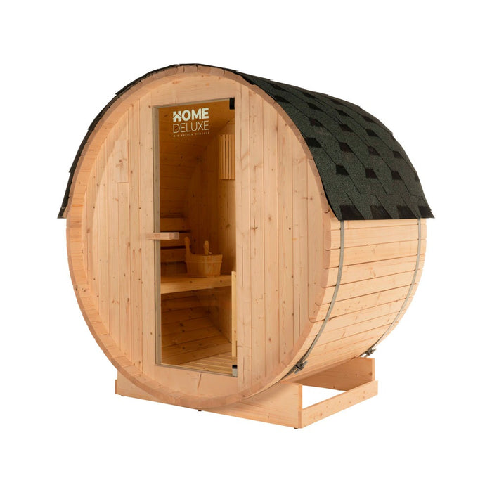 Sauna en plein air sauna aquila m - 195 x 120 cm pour 2 personnes - sauna avec four 3,6 kW