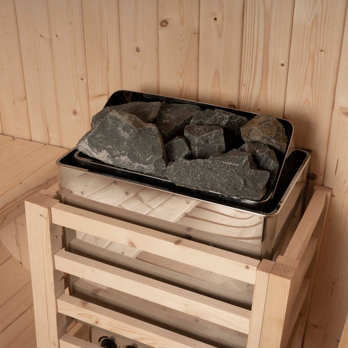 Sauna en plein air sauna aquila m - 195 x 120 cm pour 2 personnes - sauna avec four 3,6 kW