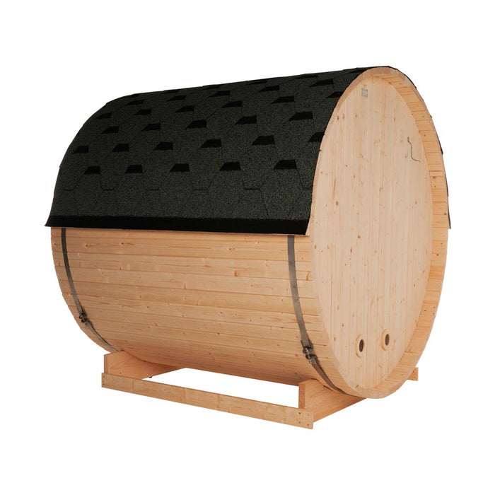 Sauna en plein air sauna aquila l- 195 x 180 cm pour 4 personnes - sauna avec four 6 kw