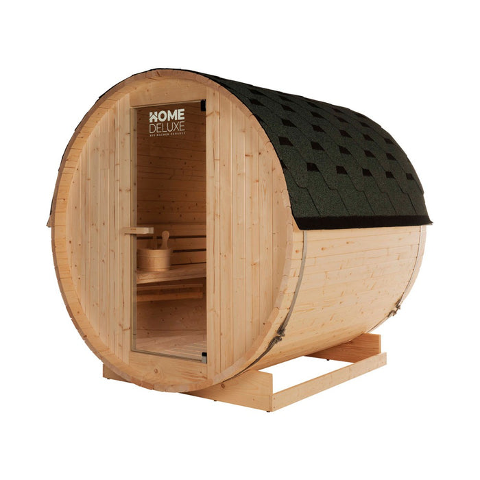 Sauna en plein air sauna aquila l- 195 x 180 cm pour 4 personnes - sauna avec four 6 kw