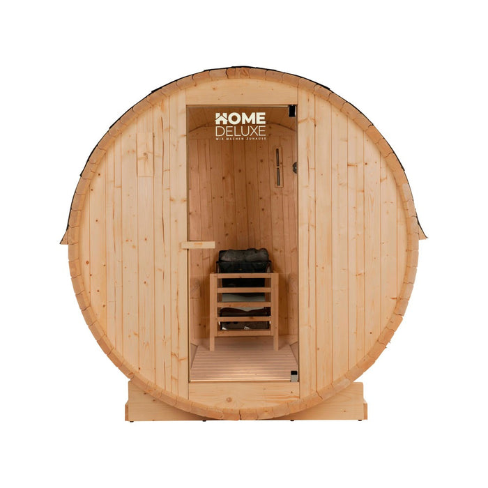 Sauna en plein air sauna aquila l- 195 x 180 cm pour 4 personnes - sauna avec four 6 kw