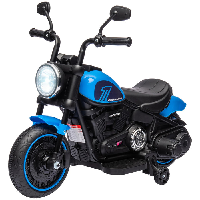 Moto électrique pour enfants, avec des phares, 3 km / h, bleu + noir