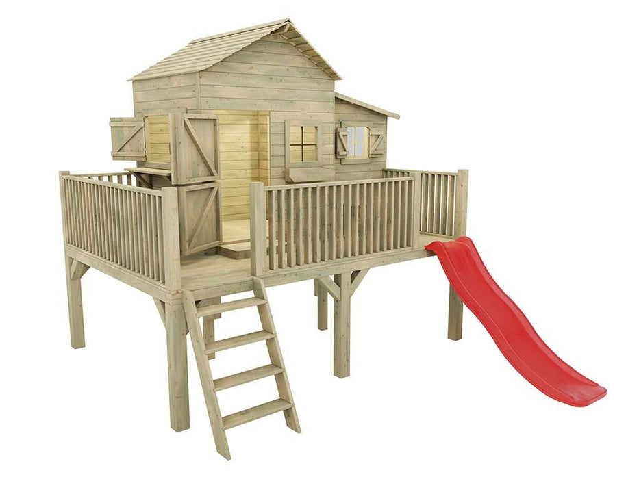 Playhouse with Slide Wood 'Sun XL', 270x351,1x265.3 cm (BXTXH)