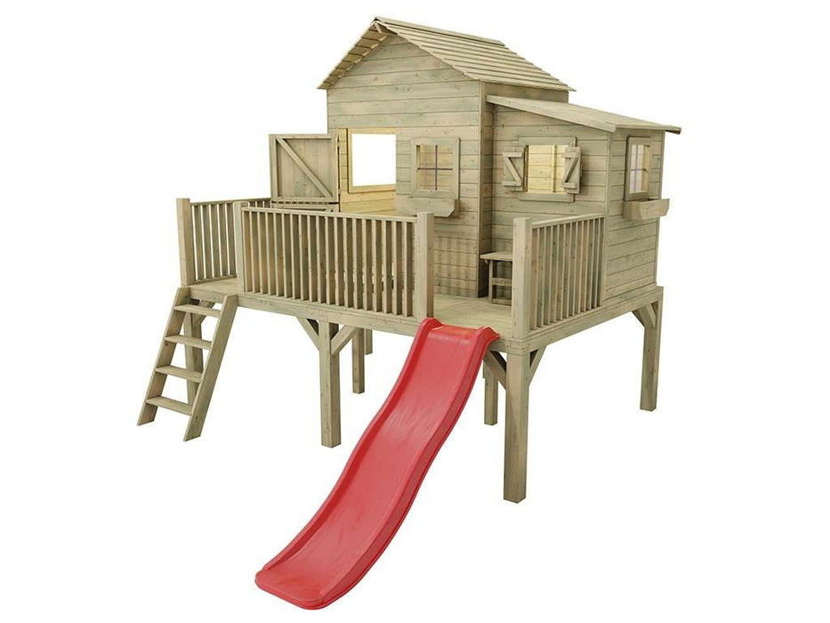 Playhouse with Slide Wood 'Sun XL', 270x351,1x265.3 cm (BXTXH)