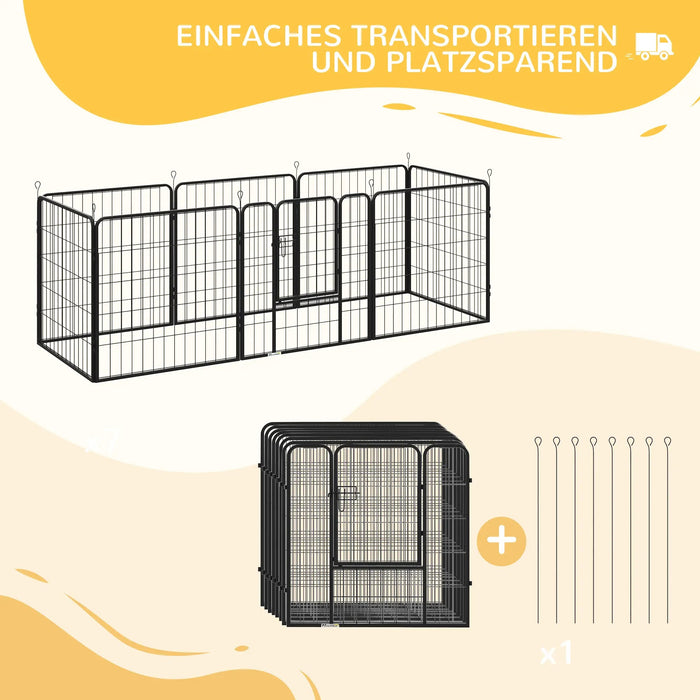 PlayPen de boîtier gratuit pour animaux de compagnie Hundehergeg Black, 80x80cm