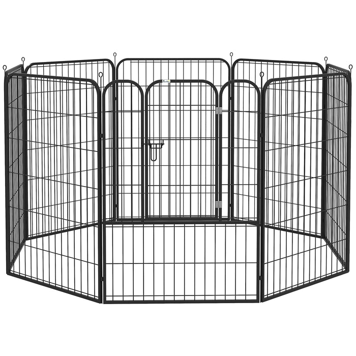 PlayPen de boîtier gratuit pour animaux de compagnie chiens métal noir, 80x100cm