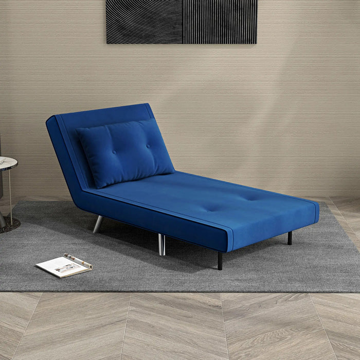 Détendez le fauteuil à Skiere Dignity Chaise de lecture de chaise de lecture comprenant un oreiller bleu, 63x73x81cm