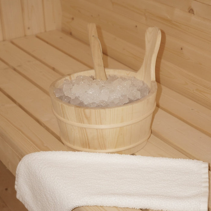 Sauna extérieur sauna tonneau FLANN XL - 184 x 220 cm pour 6 personnes - sauna avec four 8kW