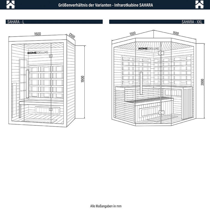 Infrarotkabine OSIRIS L - 150x120 cm für 2-3 Personen - Vollspektrum