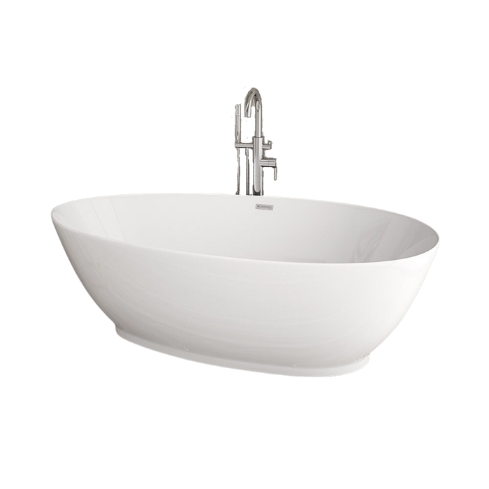 Freestanding bathtub LYDIA with chrome fittings - 180x90x58cm