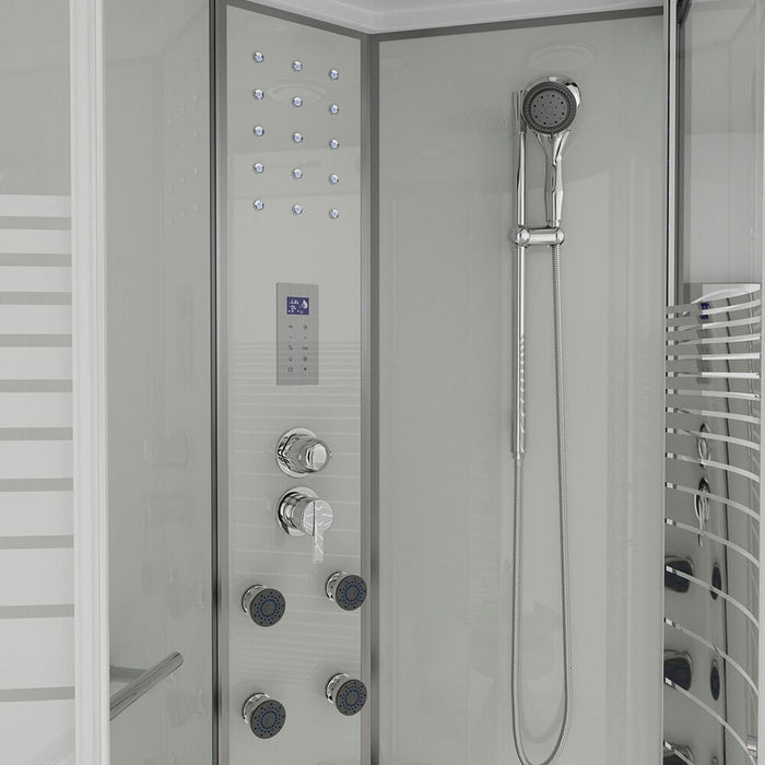 Doccia a vapore con sauna a vapore a cascata MANTA XL, 120x80x220cm - sinistra