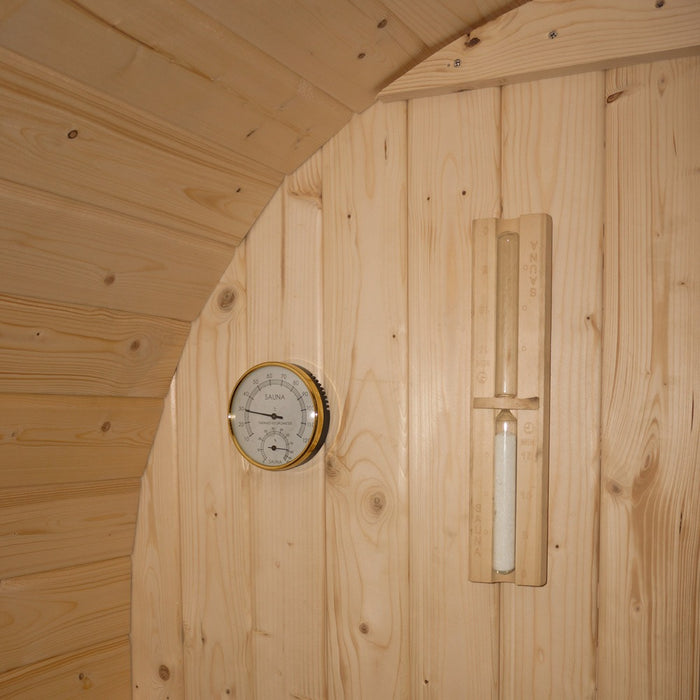 Outdoor Sauna Fasssauna FLANN M - 184 x 120 cm für 2 Personen - Sauna mit 3,6kW Ofen