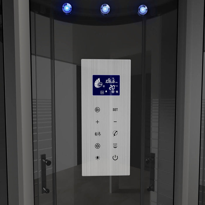 Doccia a vapore con sauna a vapore a cascata MANTA BLACK L, 100x100x220cm