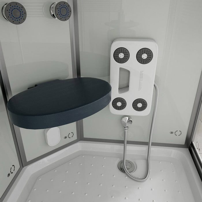 Doccia a vapore con sauna a vapore a cascata MANTA XL, 120x80x220cm - sinistra