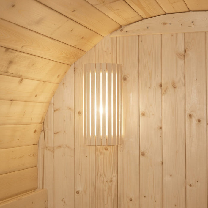 Outdoor Sauna Fasssauna FLANN M - 184 x 120 cm für 2 Personen - Sauna mit 3,6kW Ofen