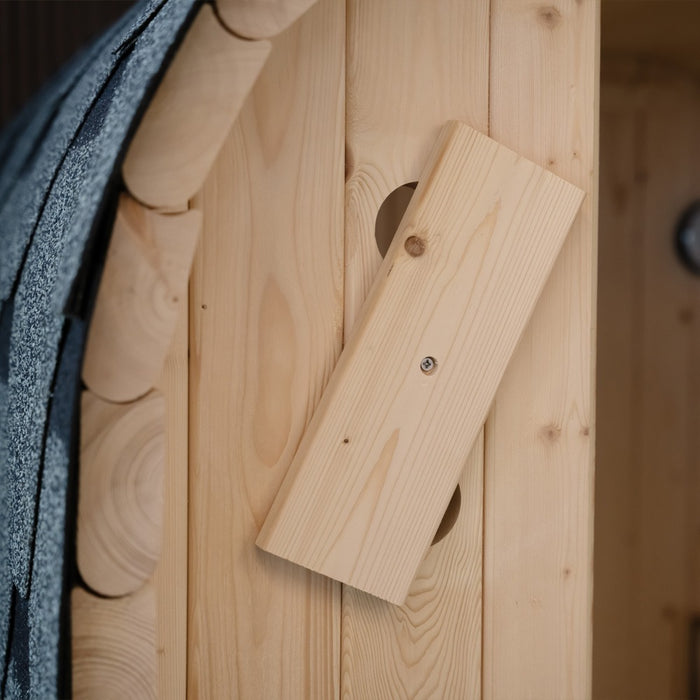 Outdoor Sauna Fasssauna FLANN M - 184 x 120 cm für 2 Personen - Sauna mit 3,6kW Ofen