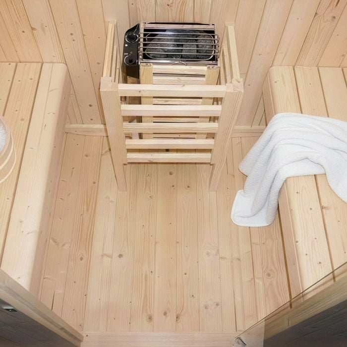 Sauna extérieur sauna tonneau AQUILA M - 195 x 120 cm pour 2 personnes - sauna avec four 3,6 kW