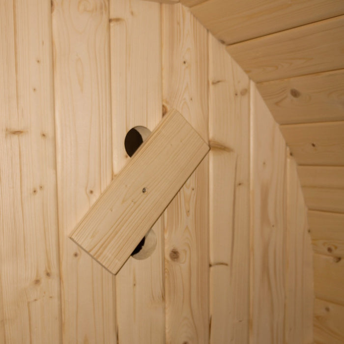 Outdoor Sauna Fasssauna FLANN M - 184 x 120 cm für 2 Personen - Sauna mit 3,6kW Ofen