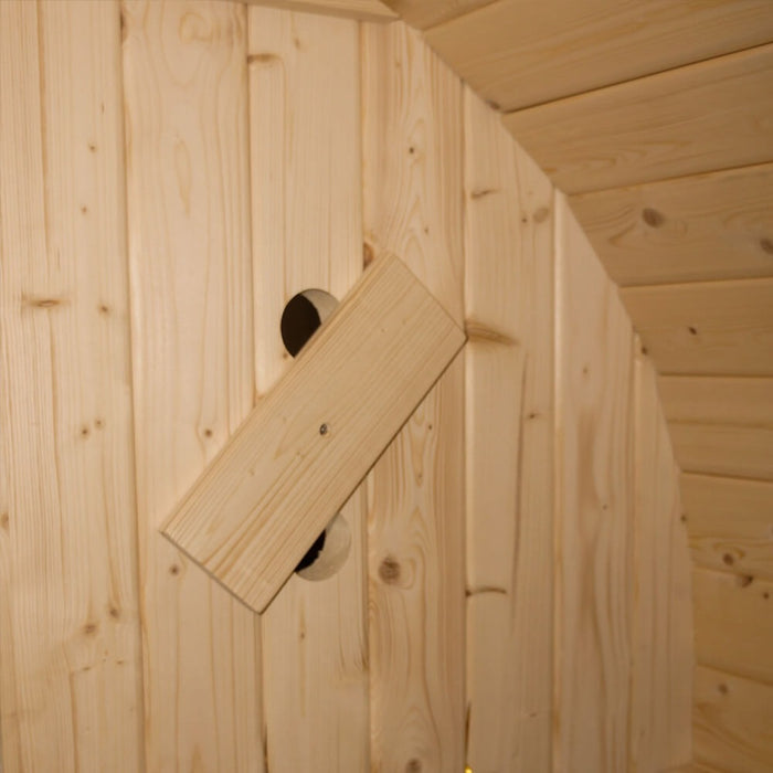 Outdoor Sauna Fasssauna AQUILA DELUXE L- 195 x 220 cm für 4 Personen - Sauna mit 8kW Ofen