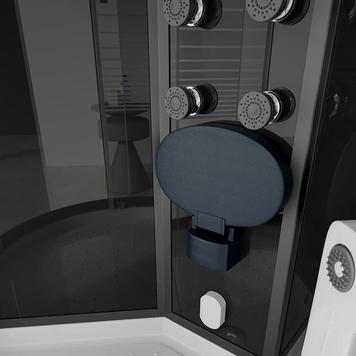 Doccia a vapore con sauna a vapore a cascata MANTA BLACK L, 100x100x220cm