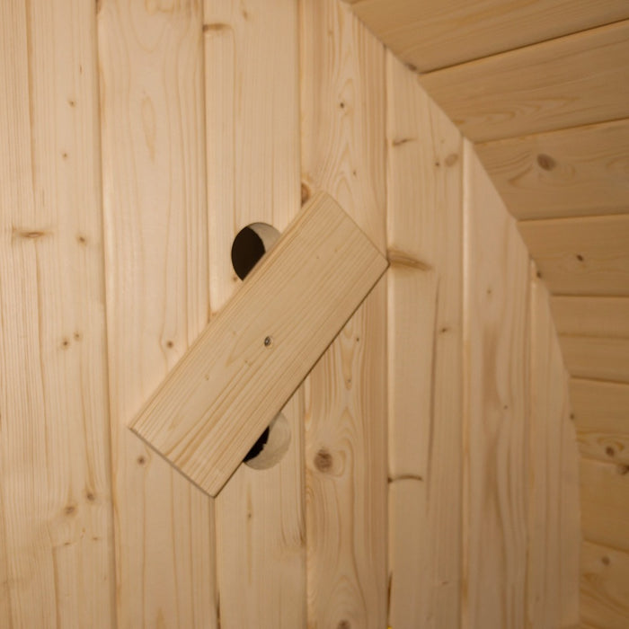 Sauna extérieur sauna tonneau FLANN DELUXE L - 184 x 220 cm pour 4 personnes - sauna avec four 8kW