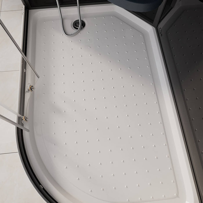 Douche à vapeur avec sauna à vapeur cascade MANTA BLACK XL, 120x80x220cm - droite