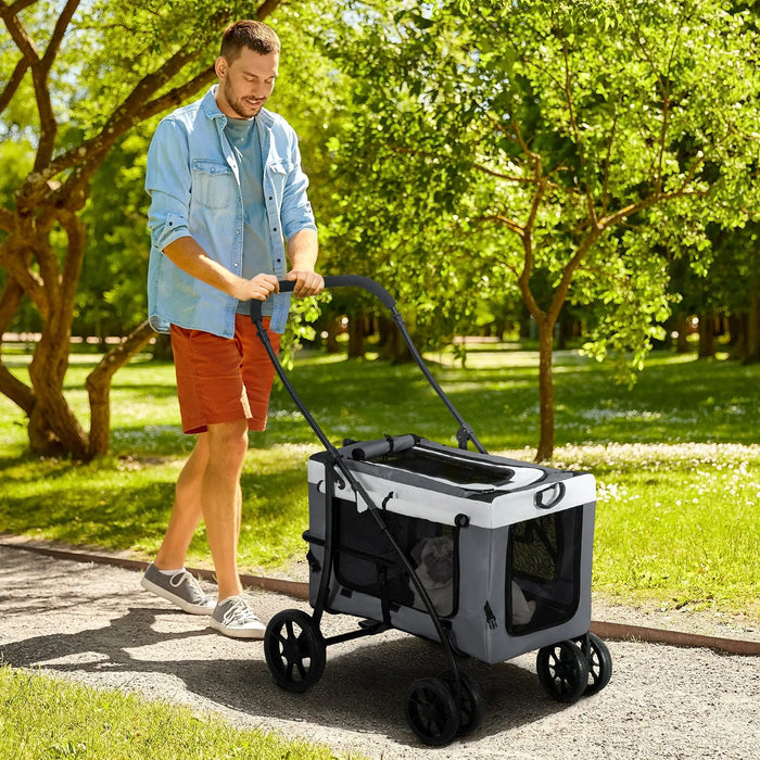 Voiture pliable buggy chien voiture bleu foncé, 99x62x106cm