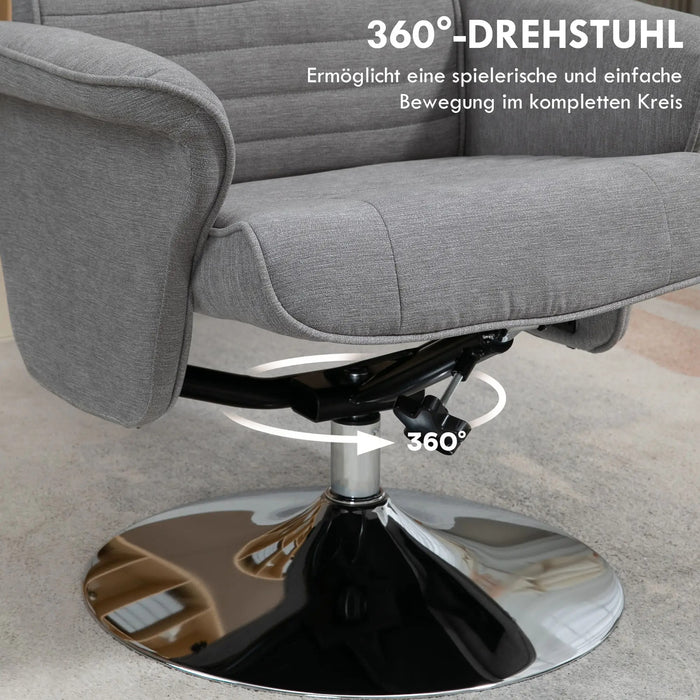 Détendez le fauteuil avec un dossier d'inclinaison des selles jusqu'à 150 kg gris, 69x71x104cm