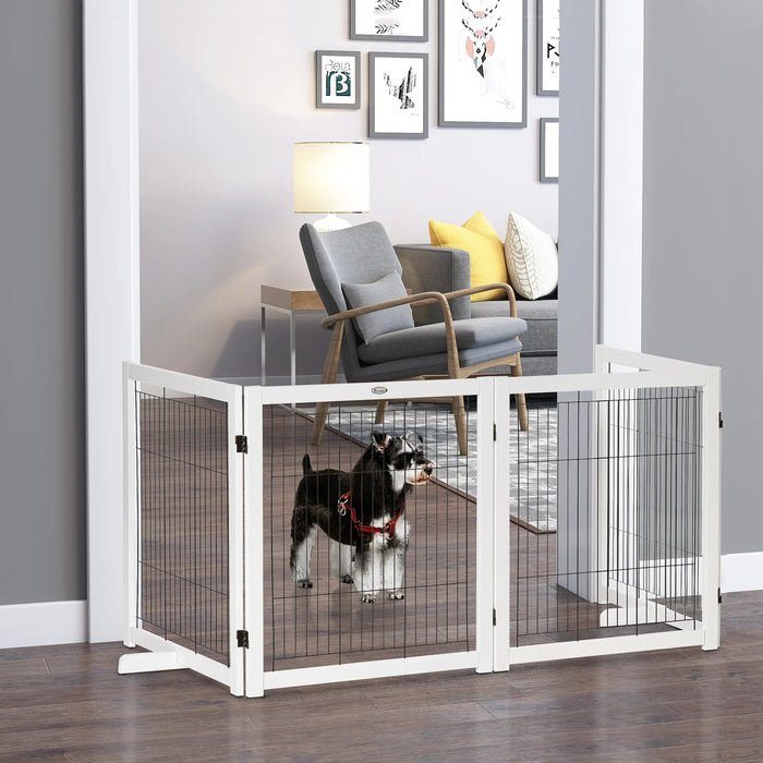 Barrière de la calandre de protection des portes pour chiens blancs, 305x35.5x82cm