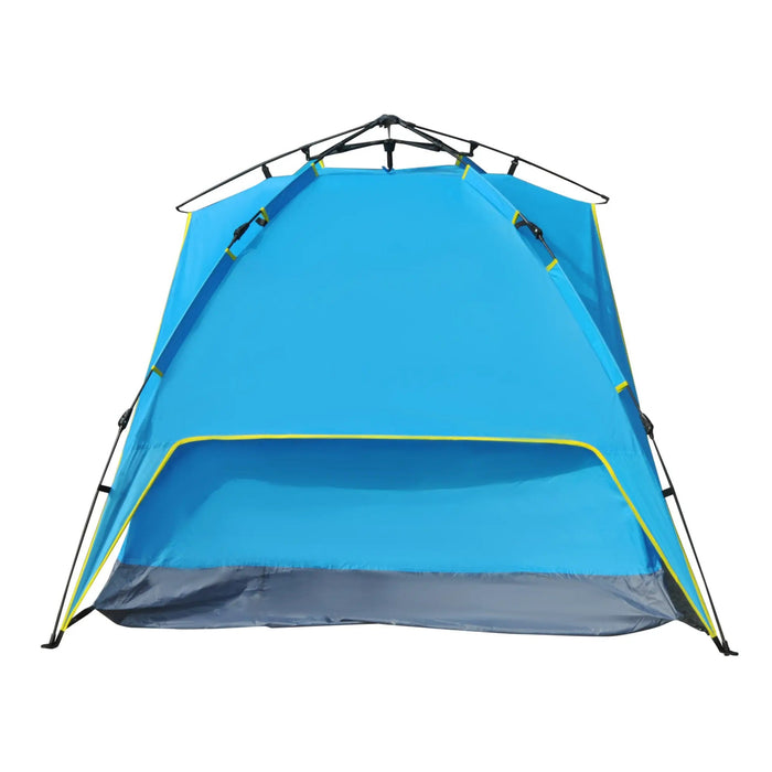 Campingzelt Sekundenzelt Pop Up Zelt Automatisch 3-4 Personen Blau + Gelb, 230x200x135cm