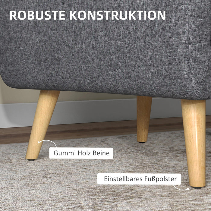 Fauteuil en conception de scandi, fauteuil accent, point bouton, nature + gris clair