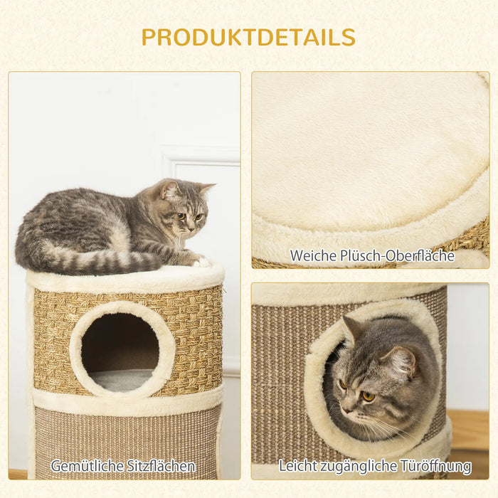 Scratch Bin, Cat Scratching Post pour les niveaux de chats 3 avec une peluche de sisal, hauteur 70 cm