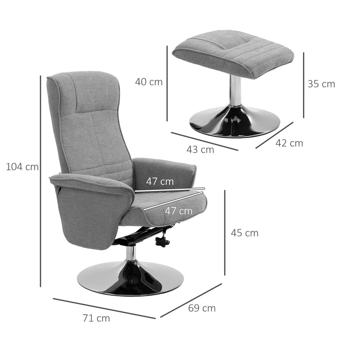 Détendez le fauteuil avec un dossier d'inclinaison des selles jusqu'à 150 kg gris, 69x71x104cm