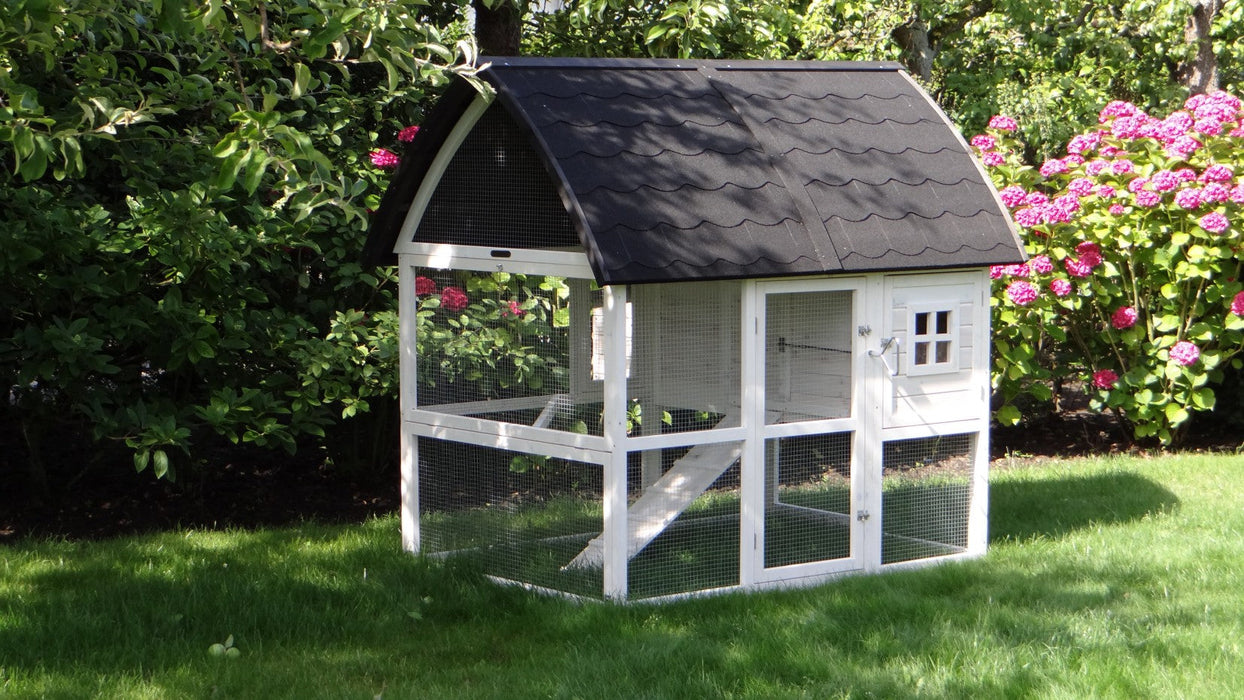 Kaninchenstall XXL grosser Stall mit Auslauf, Schublade und Strauraum, 168x150x157cm