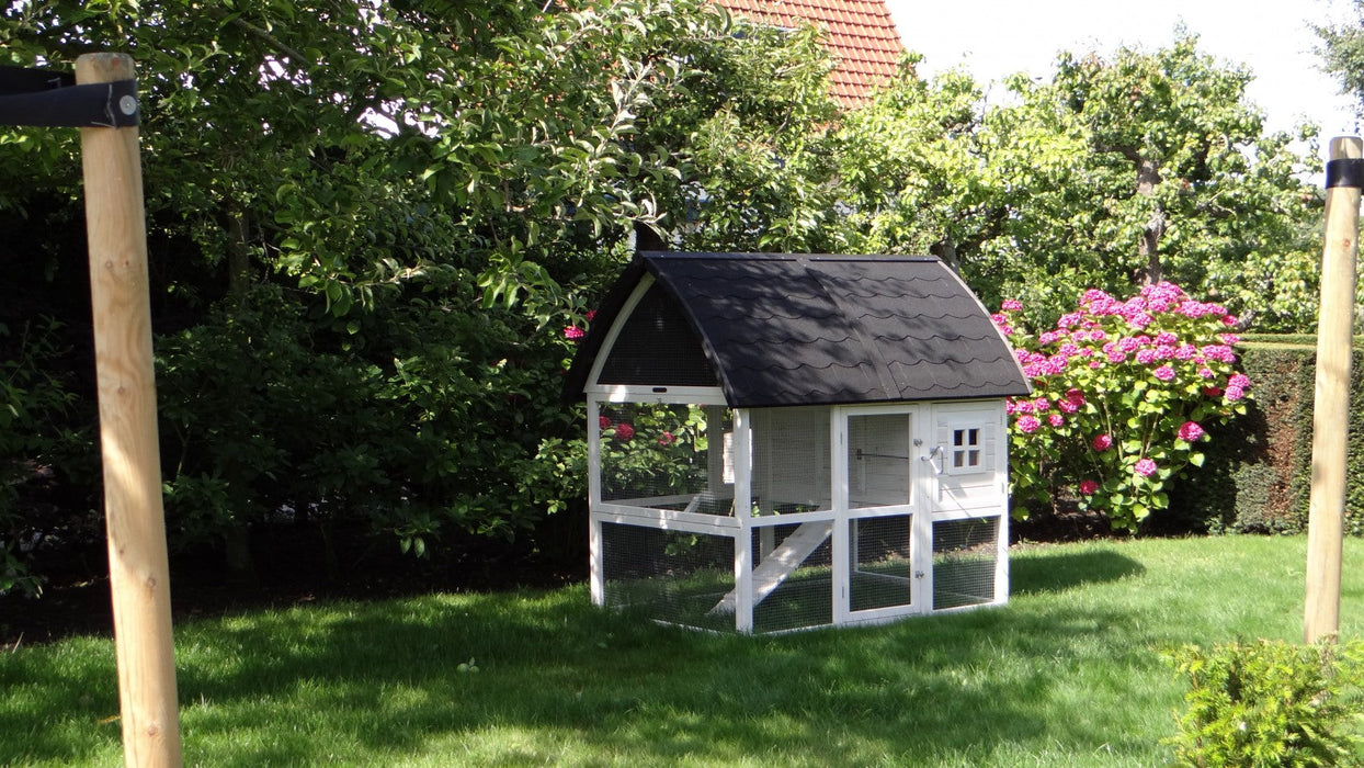 Kaninchenstall XXL grosser Stall mit Auslauf, Schublade und Strauraum, 168x150x157cm