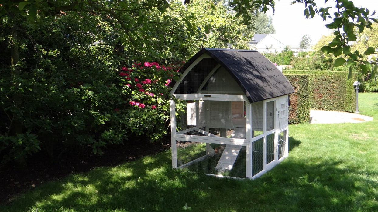 Kaninchenstall XXL grosser Stall mit Auslauf, Schublade und Strauraum, 168x150x157cm