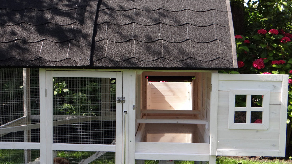 Kaninchenstall XXL grosser Stall mit Auslauf, Schublade und Strauraum, 168x150x157cm