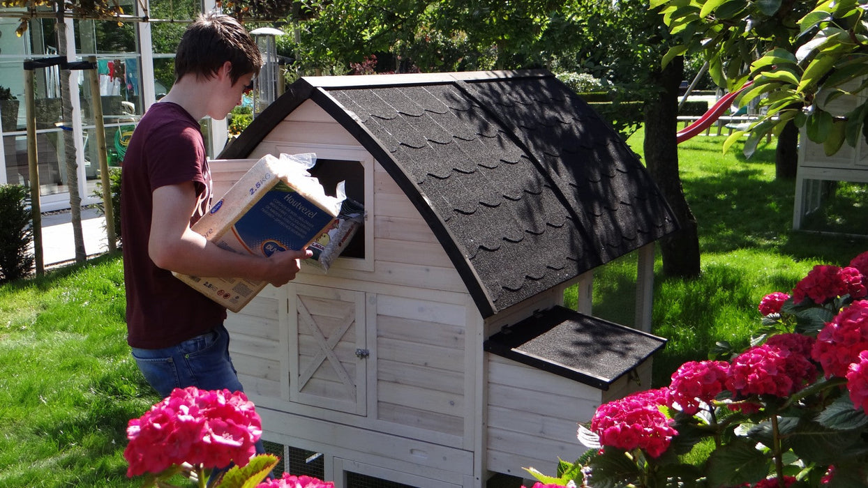 Kaninchenstall XXL grosser Stall mit Auslauf, Schublade und Strauraum, 168x150x157cm