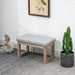 Fussbank im Skandi-Design Sitzhocker Fusshocker Grau + Natur, 68x38x42cm