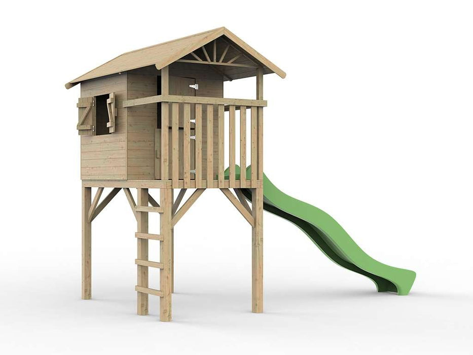 Playhouse with Slide, Game Tower, Stelzenhaus 'Tree', 156x237x298cm (bxtxh)