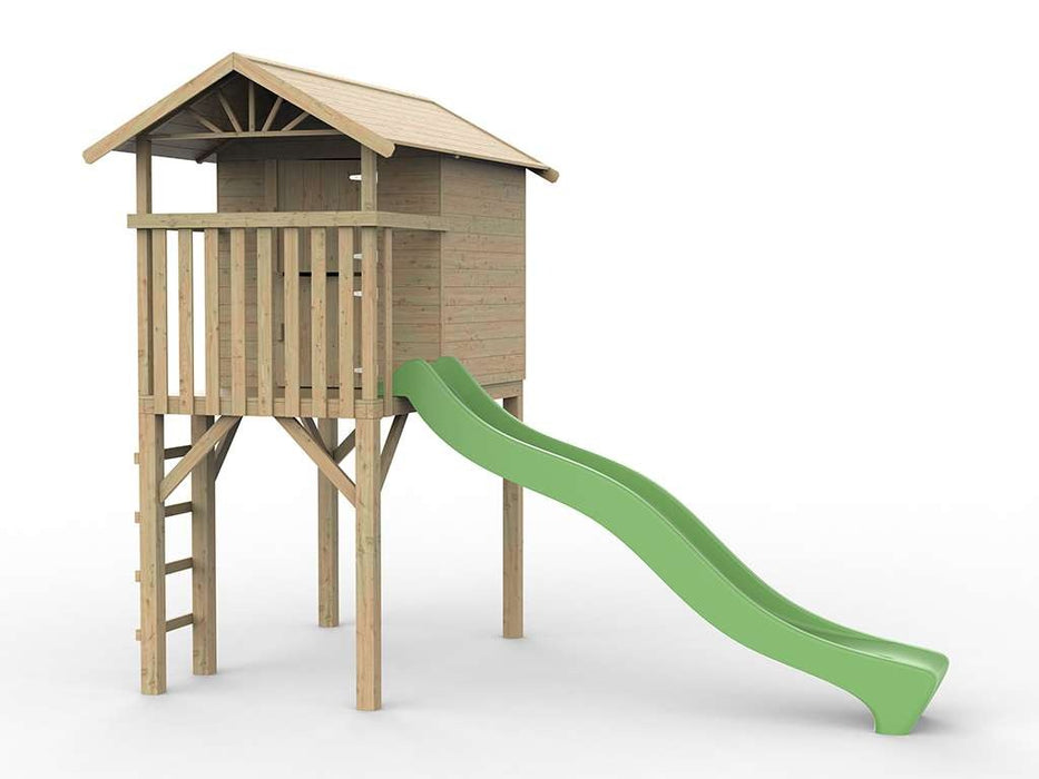 Playhouse with Slide, Game Tower, Stelzenhaus 'Tree', 156x237x298cm (bxtxh)