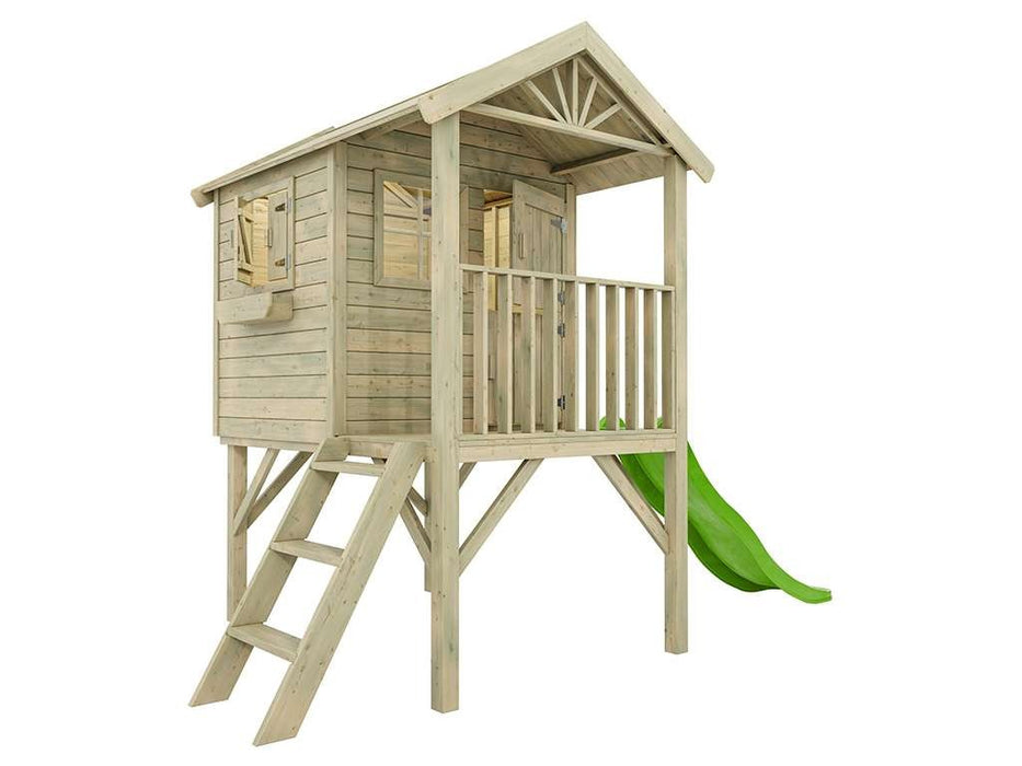 Playhouse, Play Tower, Stelzenhaus `` Laugh XL '' y compris le green à glissement, 155.3x188x244.5 cm (bxtxh)