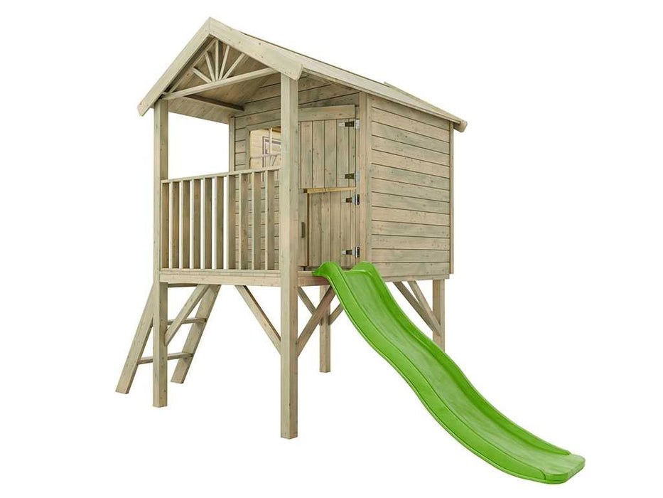 Playhouse, Play Tower, Stelzenhaus `` Laugh XL '' y compris le green à glissement, 155.3x188x244.5 cm (bxtxh)