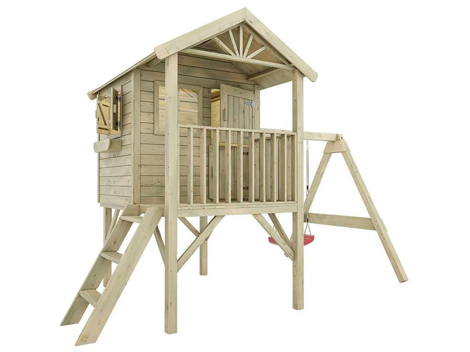 Playhouse, Play Tower, Stelzenhaus `` Laugh XL '' y compris la croissance du swing, 155.3x188x244.5 cm (bxtxh)